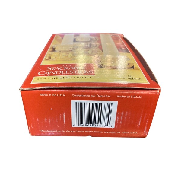 Set of 6,‎ Vintage Fine Lead Crystal Stackable Candlesticks, St. George Crystal - Picture 7 of 9